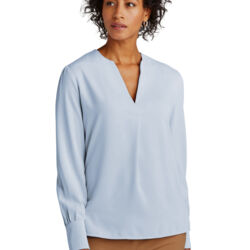Women's Open Neck Satin Blouse Thumbnail