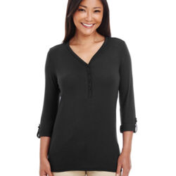 Women's Perfect Fit™ Y-Placket Convertible Sleeve Knit Top Thumbnail