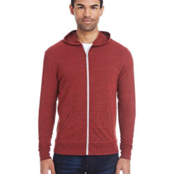 Unisex Triblend Full-Zip Lightweight Hooded Sweatshirt Thumbnail