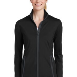Ladies Sport Wick ® Stretch Contrast Full Zip Jacket Thumbnail